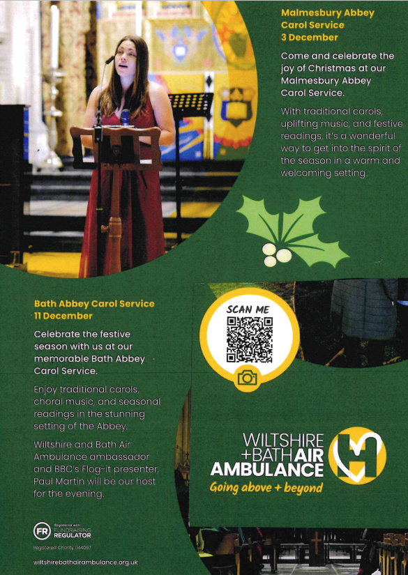 Wiltshire & Bath Air Ambulance Carol Service at Malmesbury Abbey